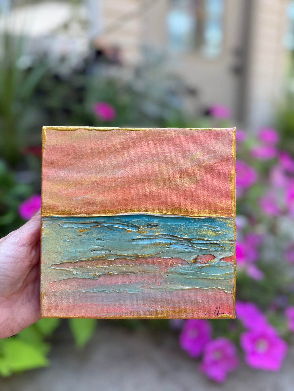 6x6 Textured Seascape