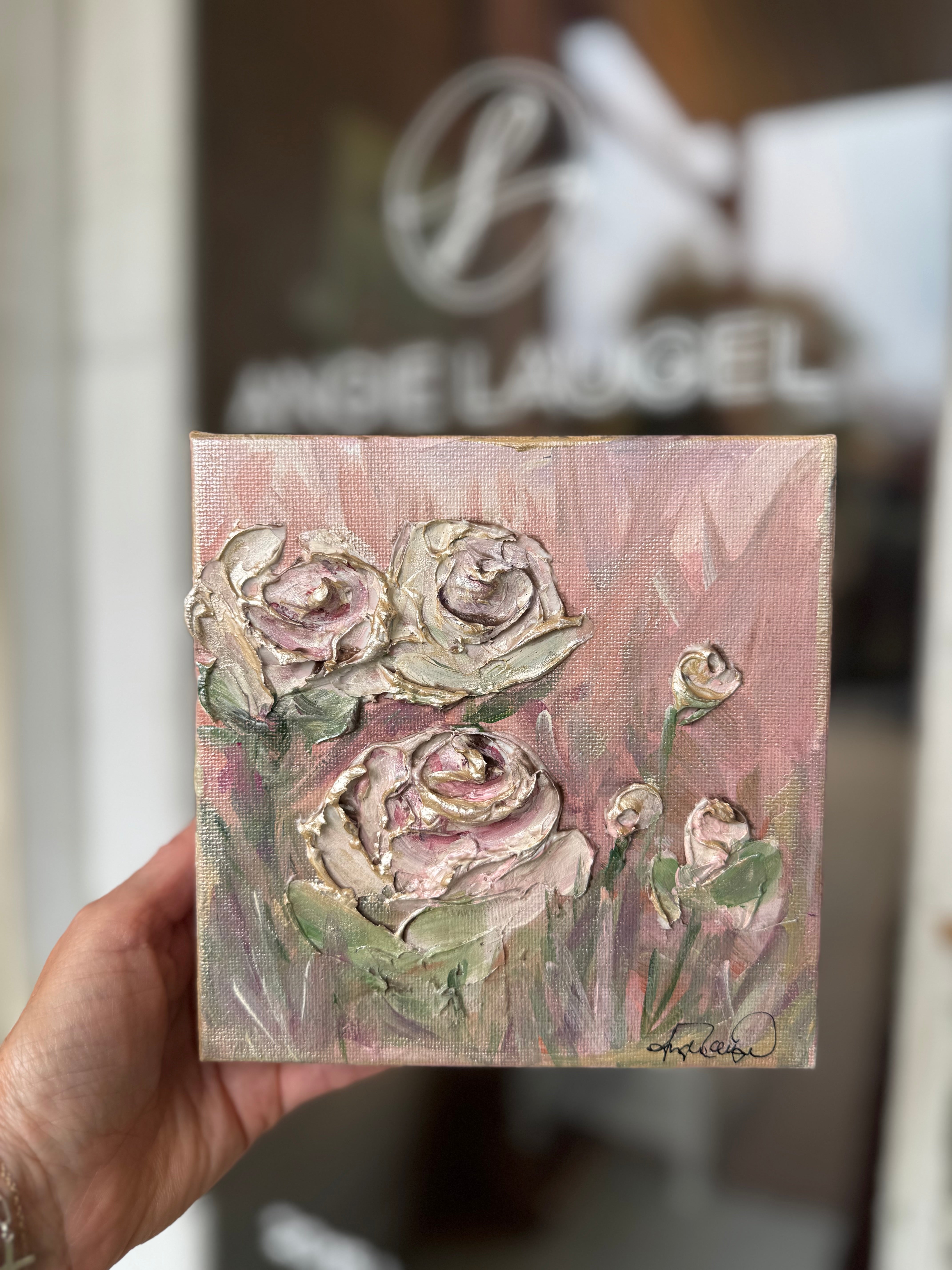 6x6 Textured Pink Roses