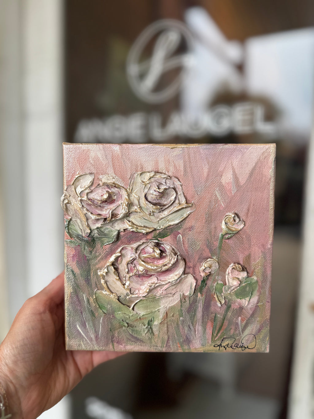 6x6 Textured Pink Roses