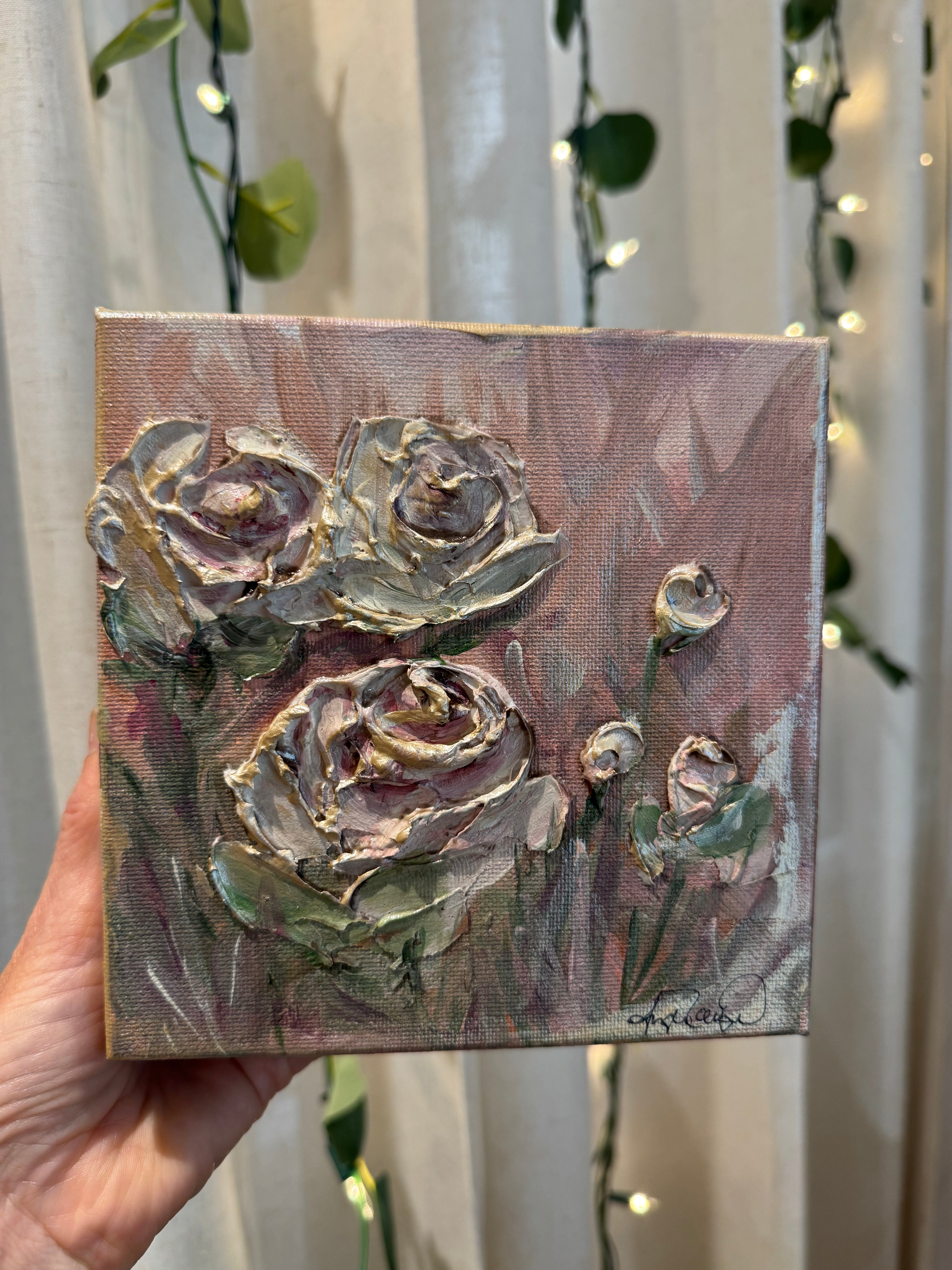 6x6 Textured Pink Roses